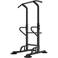 SDHYL Power Tower Estación de Fondos Dominadas Entrenamiento de Fuerza Abdominal Flexiones Altura Ajustable para…